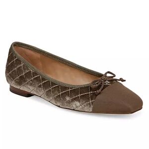 Sam Edelman Marilyn Quilted Velvet Cap Toe Bow Detail Ballet Flat 6
